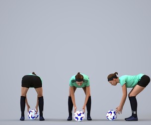 00524_Eva006 Adult Caucasian woman crouching during exercise in summer sportswear