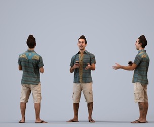 00525_Carlos004 Adult Caucasian man talking in public space with coffee cup