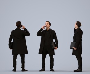 00530_Carlos005 Adult Caucasian man calling in office wearing transitional seasonal clothing