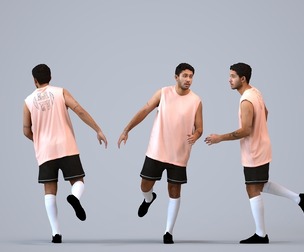 00535_Levi006 Adult Caucasian man running outdoors in summer athletic wear