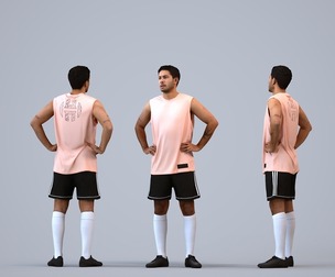 00535_Levi005 Adult Caucasian male exercising in athletic wear for sports visualization