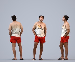 00536_Levi004 Adult Caucasian man relaxing in casual summer attire for spaces