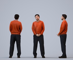 00540_Levi003 Adult Caucasian man waiting in public space wearing autumn or spring attire