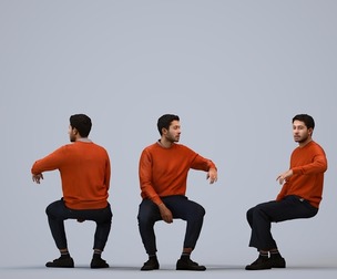 00540_Levi009 Adult Caucasian man relaxing at home in casual transitional seasonal clothing
