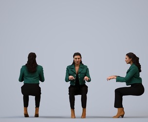 00541_Helen000 Adult Indian woman sitting in office wearing autumn or spring business attire