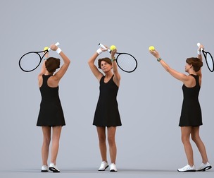 00542_Dora004 Adult Caucasian woman exercising in summer sportswear for fitness spaces