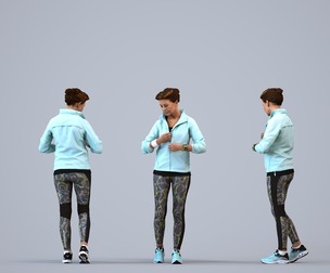 00543_Dora005 Adult Caucasian woman exercising in athletic wear for sports facilities