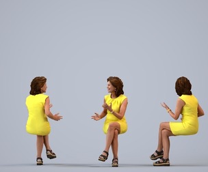 00545_Dora010 Adult Caucasian woman talking in office wearing summer business attire