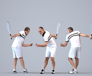 00546_Anthony005 Senior Caucasian man exercising in summer sportswear for fitness environments