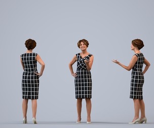 00549_Dora005 Adult Caucasian woman presenting in office wearing transitional seasonal business