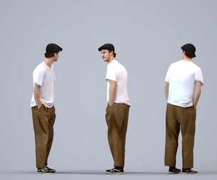 00553_Jason004 Adult Caucasian man waiting in public space wearing casual summer clothing