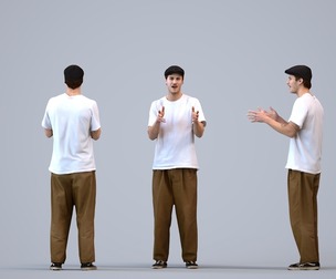 00553_Jason005 Adult Caucasian man talking in public wearing transitional seasonal clothing