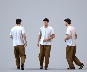 00553_Jason006 Adult Caucasian man walking through public space in transitional seasonal clothing