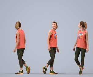 00556_Meghan008 Adult Caucasian woman exercising in summer sportswear for fitness environments