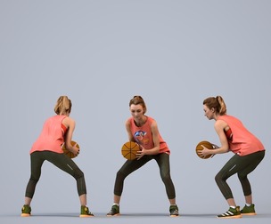00556_Meghan003 Adult Caucasian woman crouching during exercise in summer sportswear