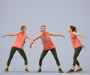 00556_Meghan006 Adult Caucasian woman exercising in athletic wear for sports visualization