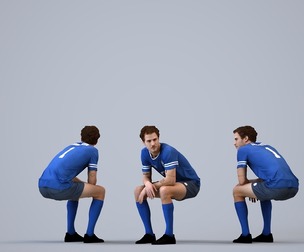 00557_Jason010 Adult Caucasian man crouching in summer sportswear waiting at venue