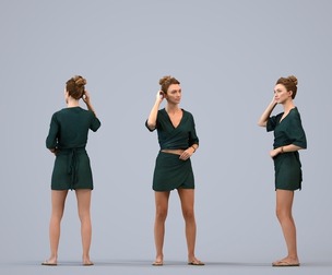 00559_Maghan006 Adult Caucasian woman standing in public space wearing casual summer clothing