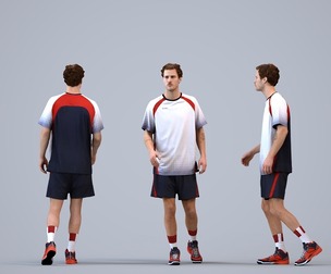 00560_Jason007 Adult Caucasian man exercising in summer sportswear for architectural visualization