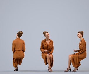 00561_Maghan013 Adult Caucasian woman waiting in office wearing transitional seasonal business