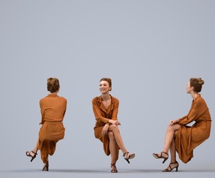 00561_Maghan011 Adult Caucasian woman relaxing in office wearing casual autumn or spring attire