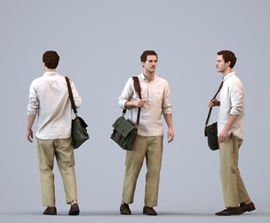 00562_Jason015 Adult Caucasian man walking through public space with bag, transitional attire