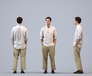 00562_Jason006 Adult Caucasian man waiting in public space wearing transitional seasonal clothing