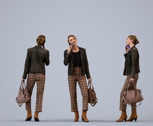 00563_Maghan009 Adult Caucasian woman calling in office wearing autumn or spring business attire