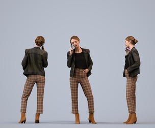 00563_Maghan006 Adult Caucasian woman calling smartphone in office wearing autumn spring business