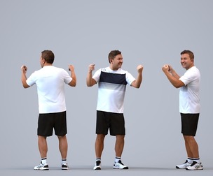 00566_Omar008 Adult Middle Eastern man exercising in athletic wear for fitness spaces