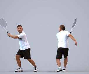 00566_Omar010 Adult Middle Eastern man exercising in summer sportswear for fitness visualization