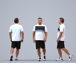 00566_Omar003 Adult Middle Eastern man exercising in summer sportswear for fitness environments