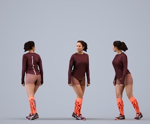 00567_Nicole011 Adult Caucasian woman exercising in athletic wear for sports facilities