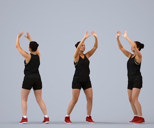00568_Nicole010 Adult Caucasian woman exercising in athletic wear for fitness spaces