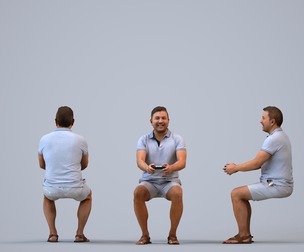 00569_Omar009 Adult Middle Eastern man sitting at home in casual summer attire