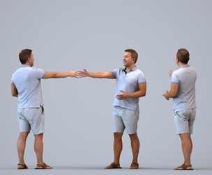 00569_Omar003 Adult Middle Eastern man presenting in public wearing casual summer clothing