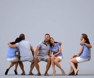 00570_Nicole004 Adult Caucasian adults bonding while sitting in casual summer attire