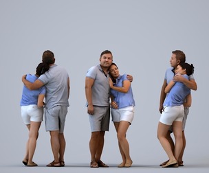 00570_Nicole006 Adult Caucasian couple bonding in public space wearing casual summer attire