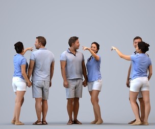 00570_Nicole008 Adult Caucasian woman and man bonding in public summer setting