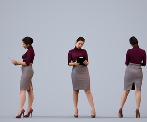00574_Nicole012 Adult Caucasian woman standing professionally in transitional seasonal business