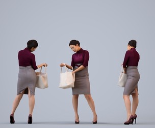 00574_Nicole009 Adult Caucasian woman shopping in retail space wearing transitional seasonal