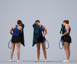 00575_Bella009 Teen Caucasian female exercising in sportswear for architectural visualization