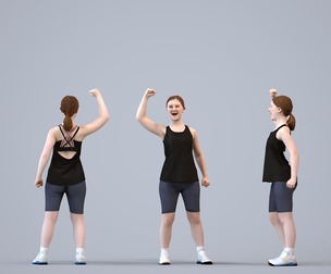 00576_Poppy007 Teen Caucasian female exercising in summer sportswear for fitness environments