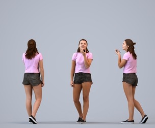 00577_Bella002 Teen Caucasian girl calling on smartphone in casual summer attire