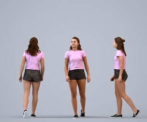 00577_Bella001 Teen Caucasian female waiting in public space wearing casual summer clothing