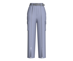 Girls Font Panelled Zip-Up Cargo Pants | Marvelous / Clo3d / obj / fbx