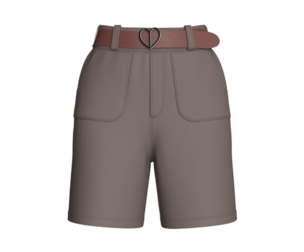 Girls Heart Buckle Belt Shorts With Pocket | Marvelous / Clo3d / obj / fbx