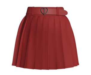 Girls Red Pleated Mini Skirt | Marvelous / Clo3d / obj / fbx