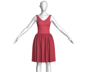 Girls Sleeveless V-Neck Mini Dress | Marvelous / Clo3d / obj / fbx