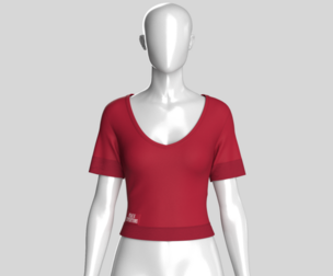 Girls V-Neck Short Sleeve Crop Top | Marvelous / Clo3d / obj / fbx